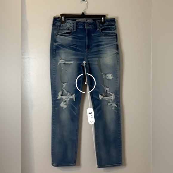 💝AE High-Rise Slim Straight Leg Stretch X NWT Women's Jean 12S - Picture 9 of 11